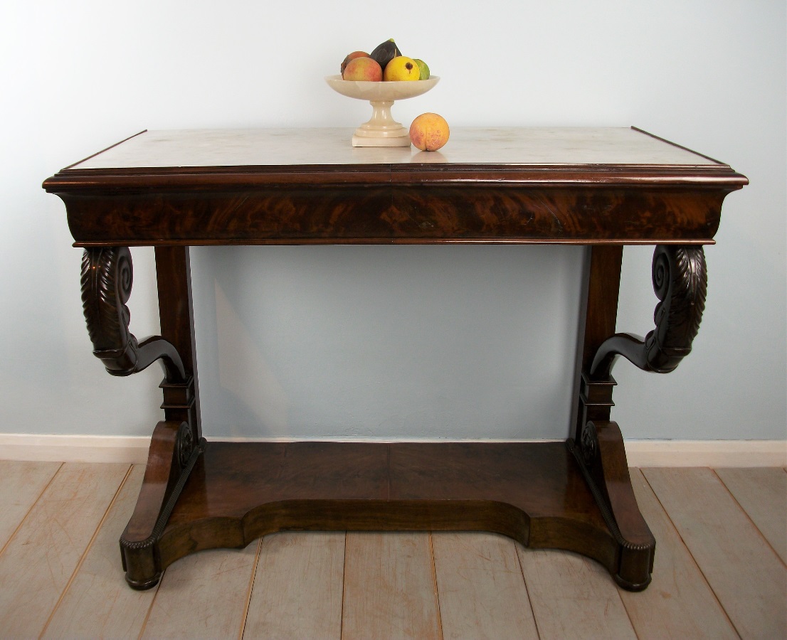 Antique Italian Mahogany Console Table